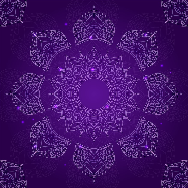 Chakra Sahasrara on Dark Violet Background