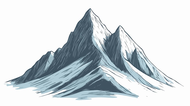 Vector chalk mountain cartoon vector illustration