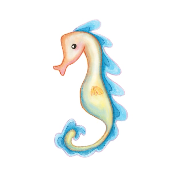 Chalk Style of Little Seahorse