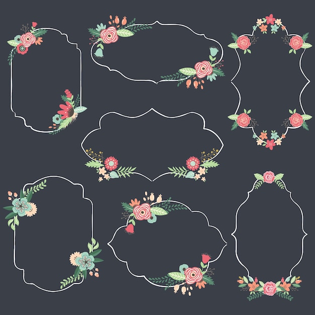 Chalkboard Floral Frame Collections