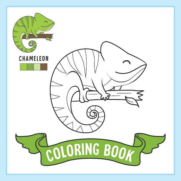 Chameleon Animals Coloring Pages Book