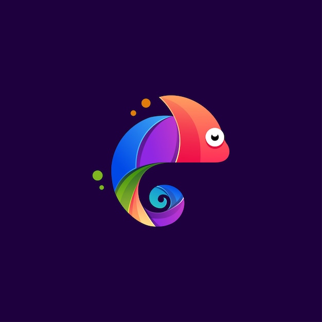 Chameleon colorful logo template