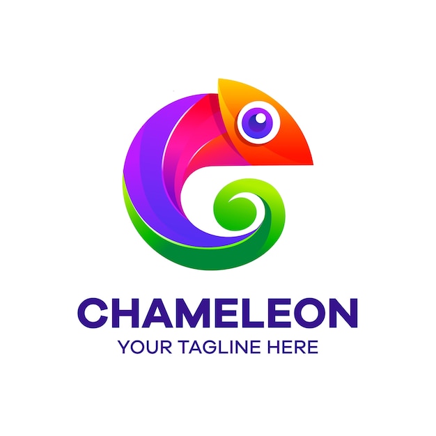 Chameleon colorful  logo template