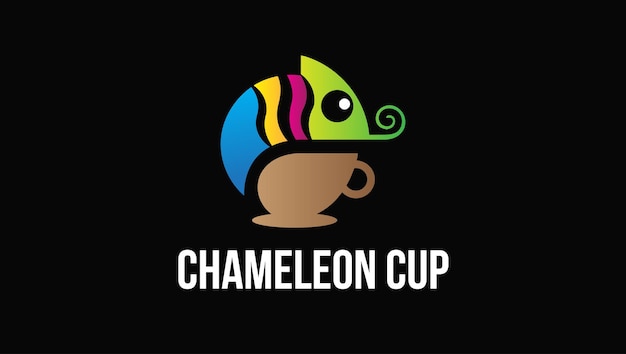 Chameleon Cups Logo Design Template