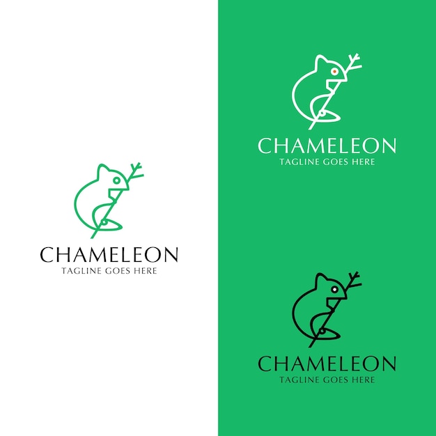 Chameleon logo design icon template