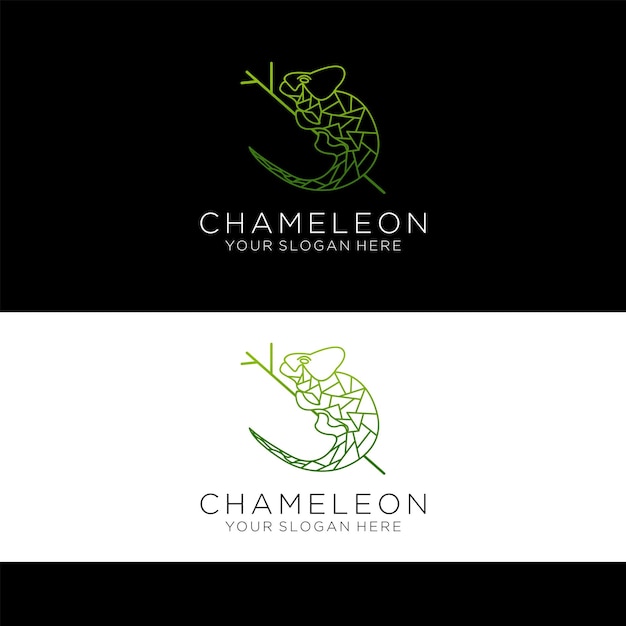 Chameleon logo design icon template