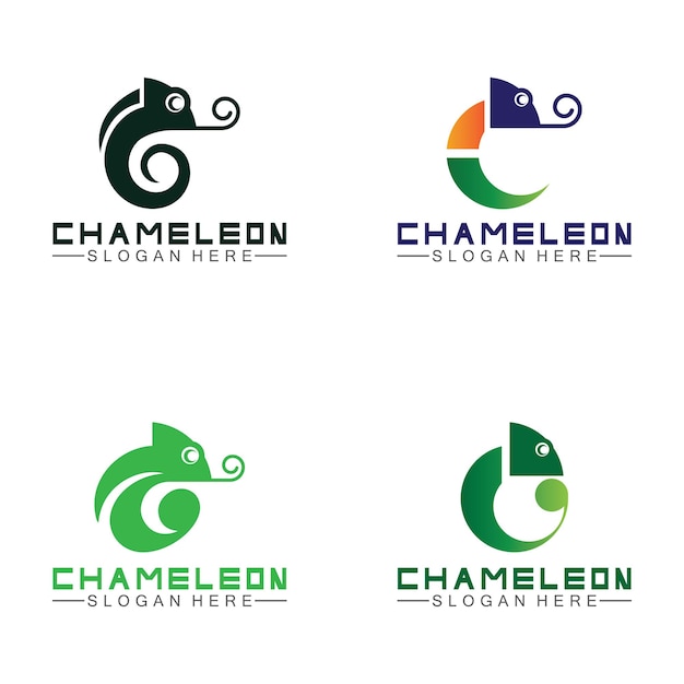 Chameleon logo design template Vector illustration