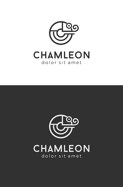 Chameleon logo Line Art Style