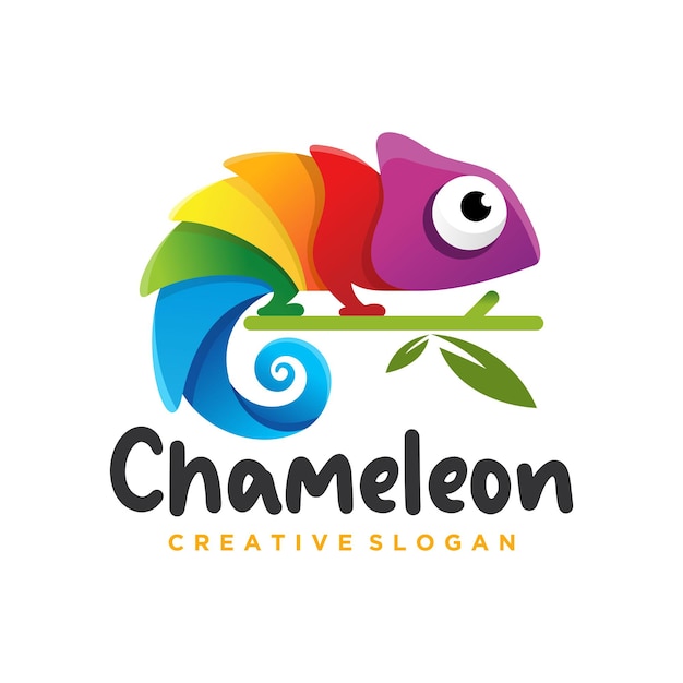 Chameleon mascot logo design vector illustration