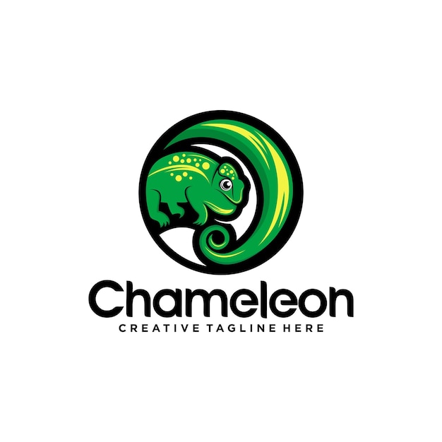 Chameleon mascot logo design vector illustration