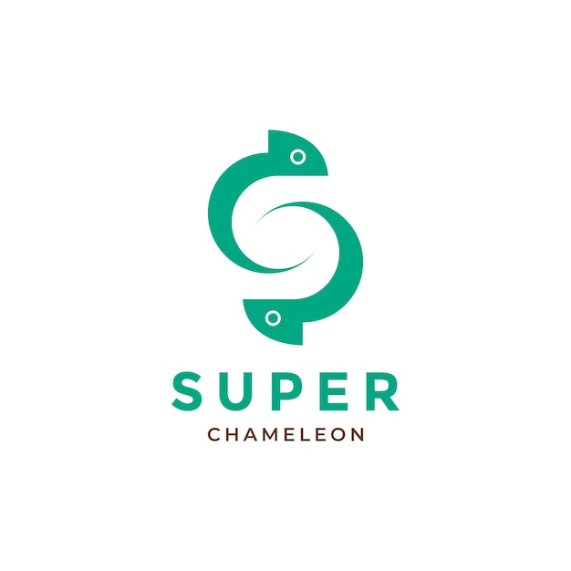 Chameleon minimalist modern logo design vector