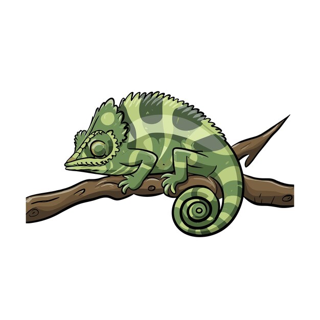 Vector chameleon vector art illustration