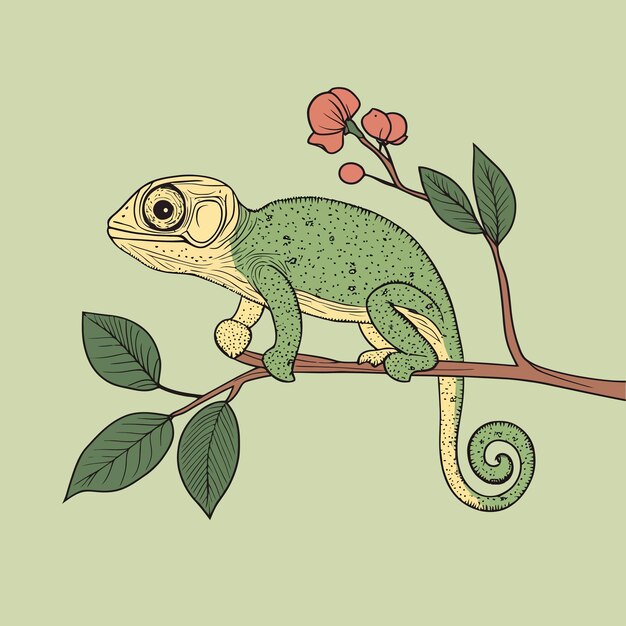 Vector chameleon vector cute