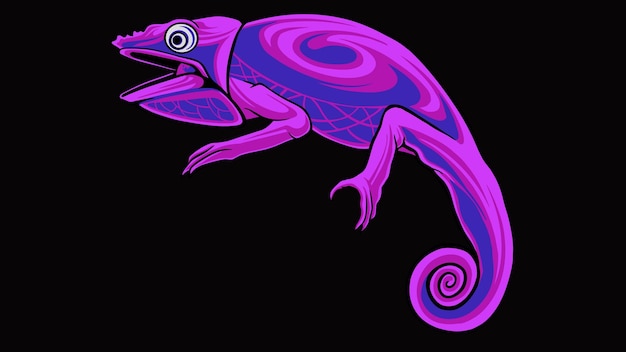 Chameleon Vector Design For Elements, editable colors