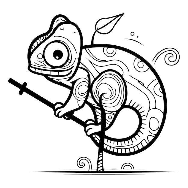 Vector chameleon on a white background vector illustration for your design