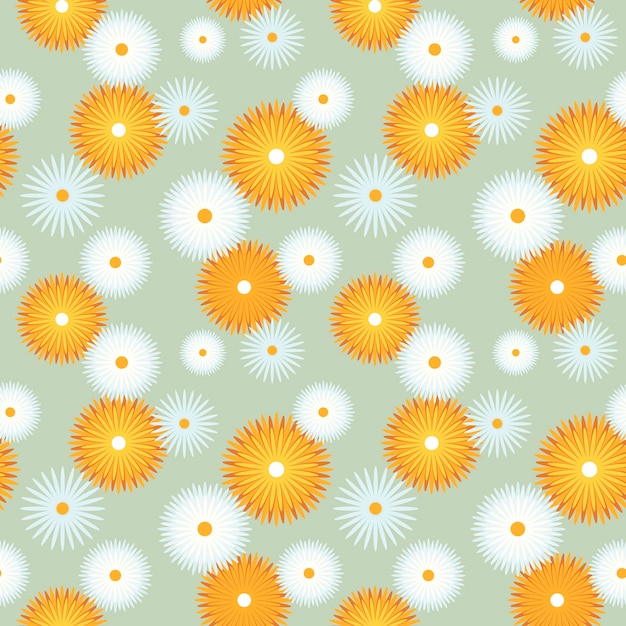 Chamomile calendula marigold pattern floral