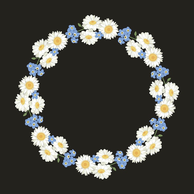 Chamomile and forget me-not-pattern 