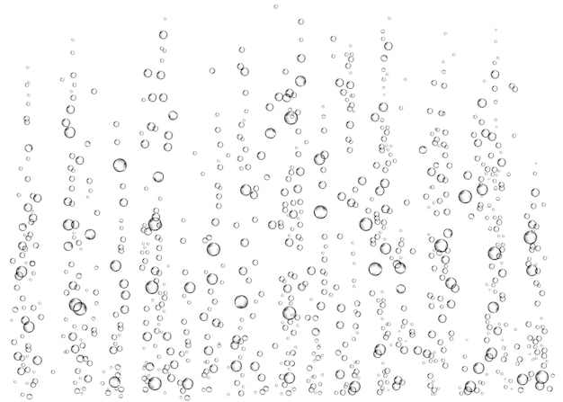 Vector champagne. effervescent drink. underwater fizzing air bubbles on white  background. fizzy sparkles in water, sea, aquarium, ocean. soda. undersea vector texture.