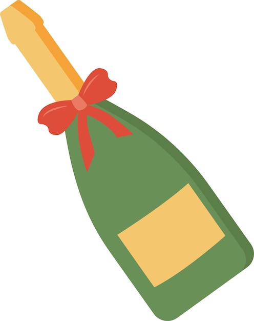 Champagne in green bottle Sparkling wine for Chrismas or New Year vector