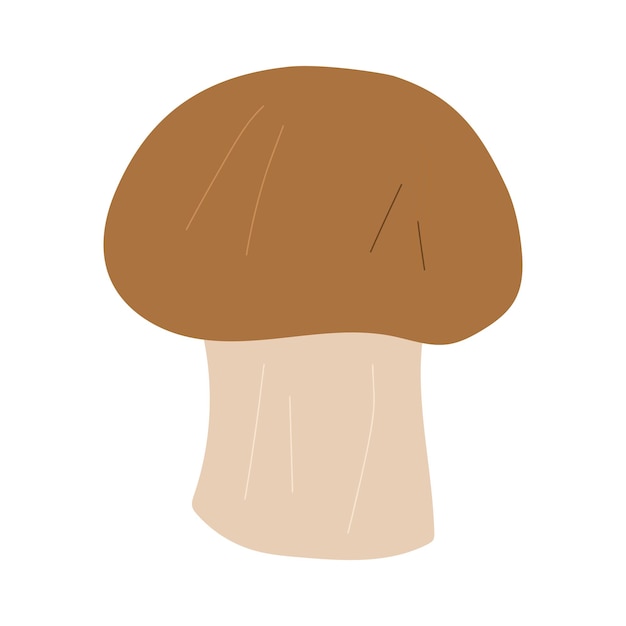 Champignon mushroom vector hand drawn cartoon illustration isolated on white background.