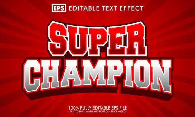 Champion 3d editable text effect