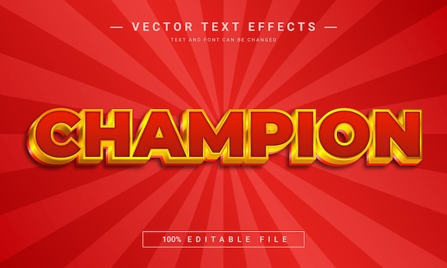 Champion editable text effect template