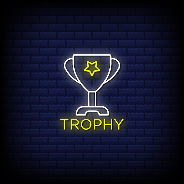 Champion trophy neon signs style text design