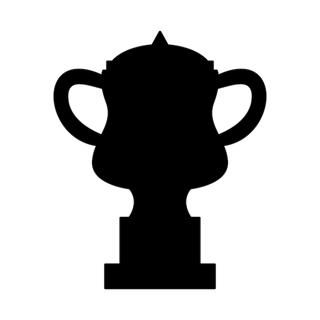 Vector champion trophy silhouette in black color