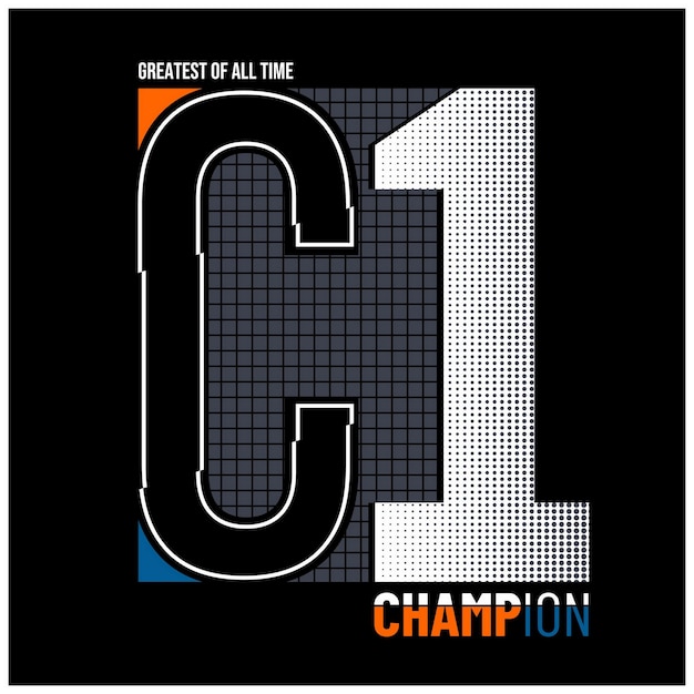 Champion Vintage typography design in vector illustration shirt clothing and other uses