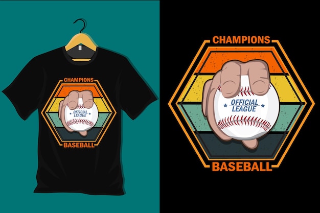 Champions Baseball Retro Vintage T Shirt Design