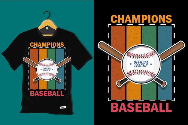 Champions Baseball Retro Vintage T Shirt Design