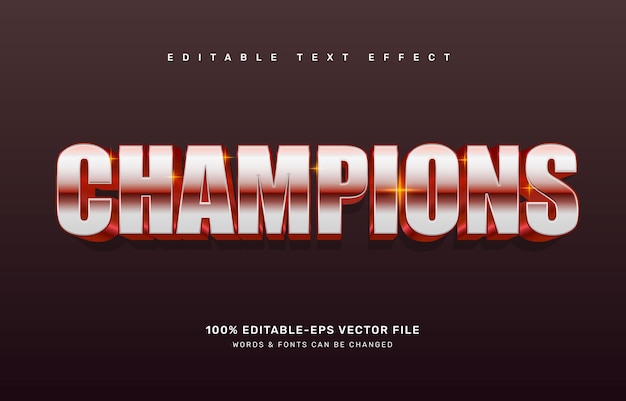 Champions editable text effect template