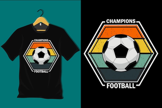 Champions Football Retro Vintage T Shirt Design