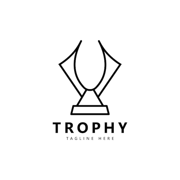 Vector champions trophy for winner award logo design inspiration