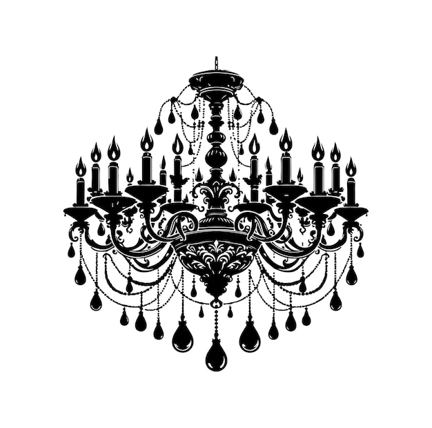 chandelier vector illustration icon silhouette style