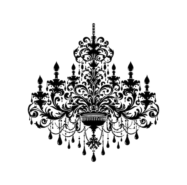 chandelier vector illustration icon silhouette style