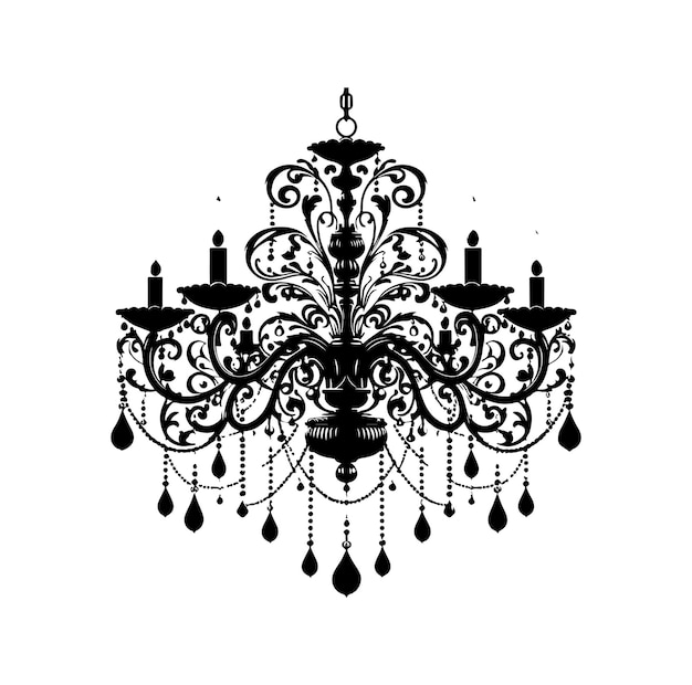 chandelier vector illustration icon silhouette style