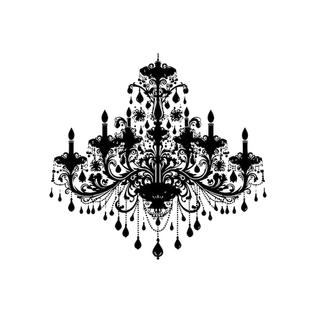 chandelier vector illustration icon silhouette style