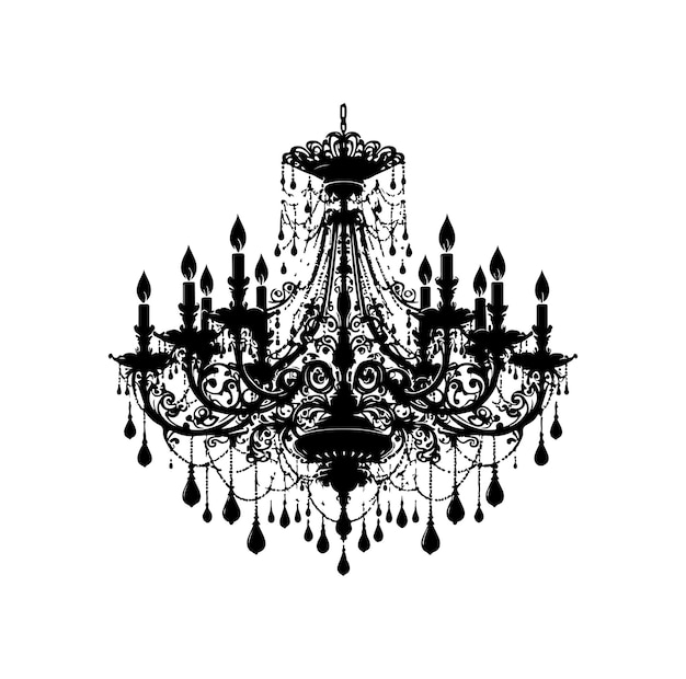 chandelier vector illustration icon silhouette style