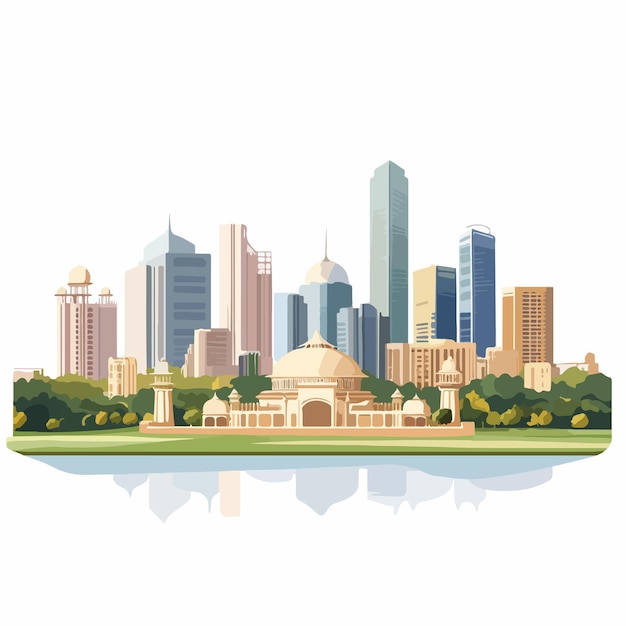 Chandigarh Skyline Cartoon Vector Illustration