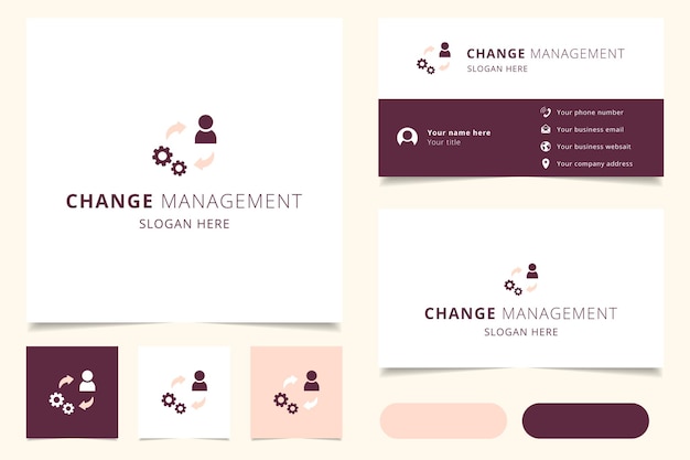 Change management logo design with editable slogan branding