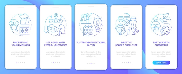 Change to net zero blue gradient onboarding mobile app screen