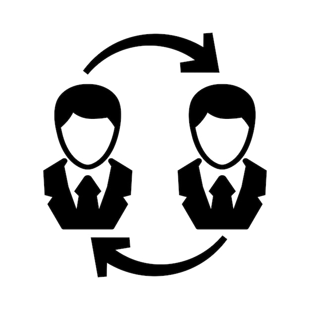 Changes employee black icon replacing a worker human resources employee turnover replace a worker pe