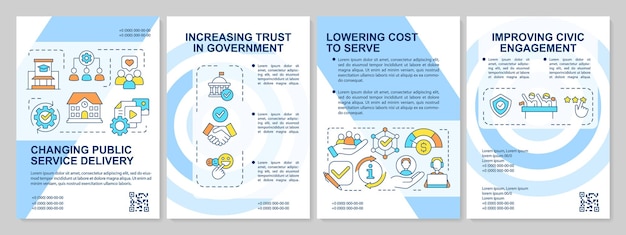 Changing public service delivery blue brochure template