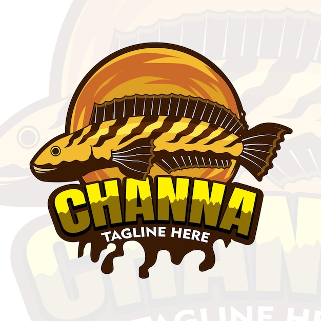 Channa predator fish logo design