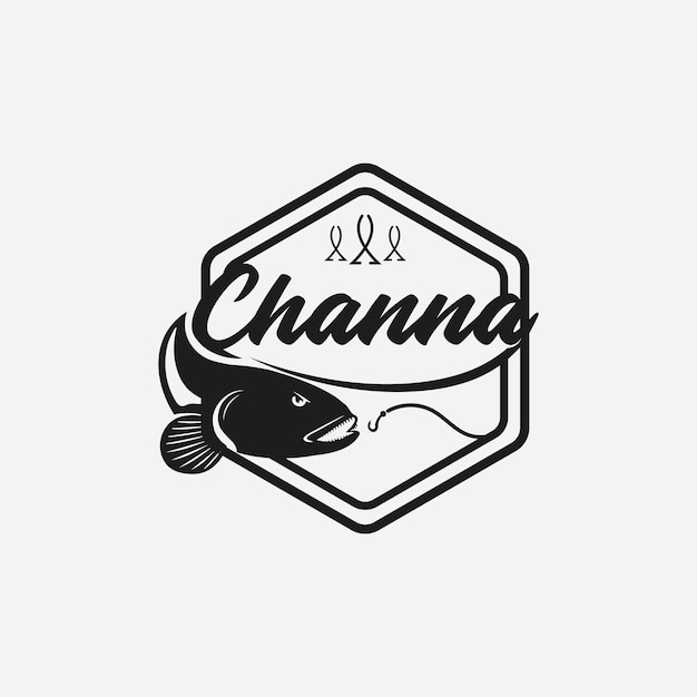 Channa Snakehead fish Predator Fish animal underwater design logo and illustration