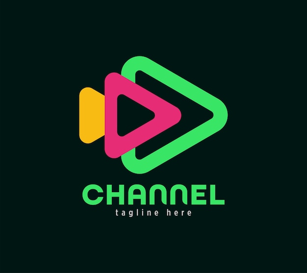 Channel logo design Video surveillance site logo and icon design arrowmarked replay