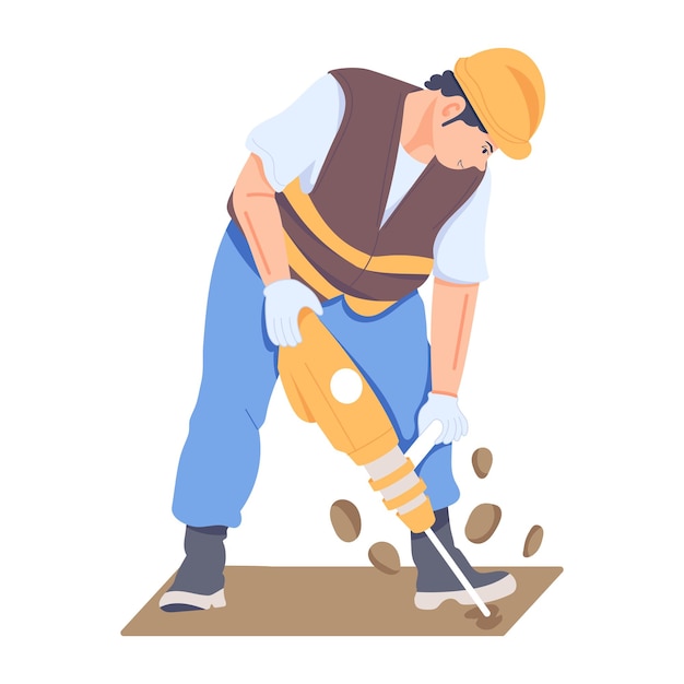 Character based flat illustration of Construction worker