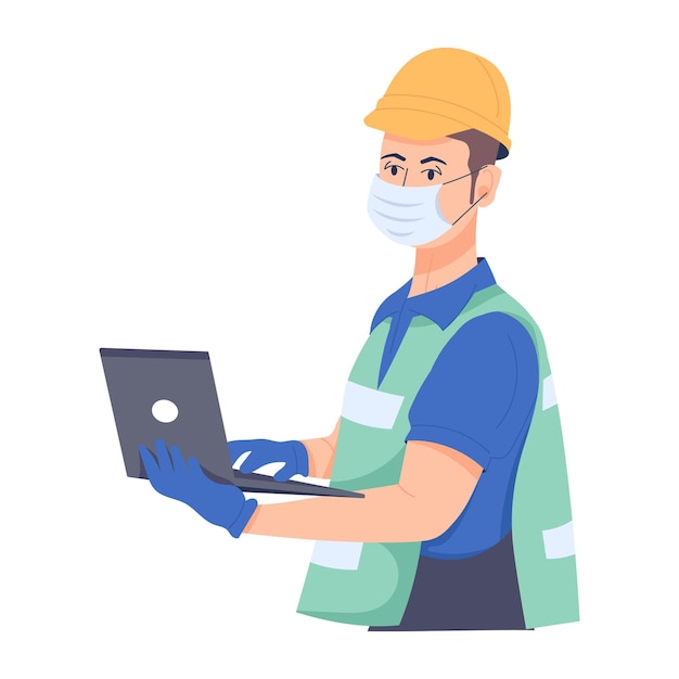 Character based flat illustration of Construction worker