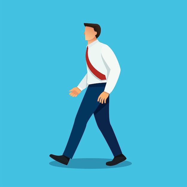 character businessman walking vector illustration	
